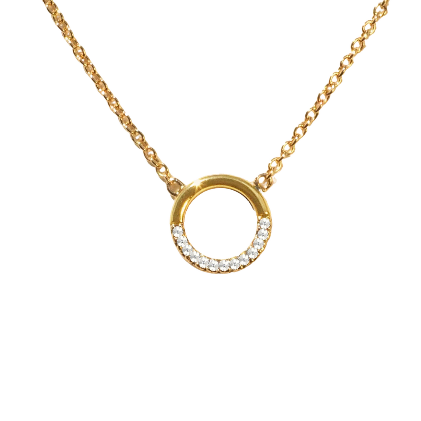 Gold half 2025 circle necklace