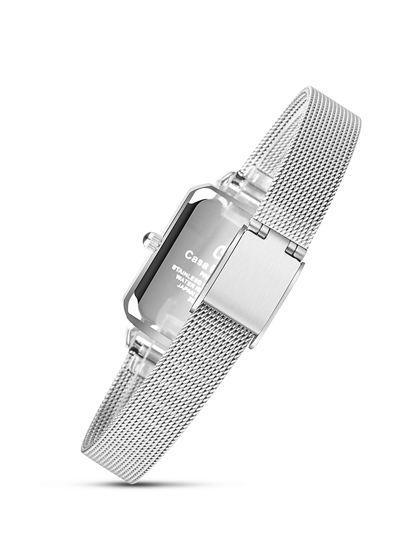 Classic White Watch | Silver Mesh Strap